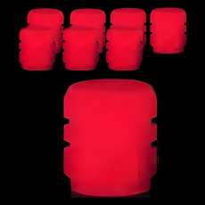 그리뉴얼 심플 야광 타이어 밸브캡, 레드, 8개