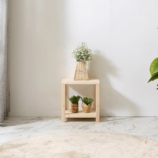 原木多用途層架 花盆架 縫隙櫃, 單一顏色, 1層