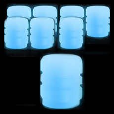 그리뉴얼 심플 야광 타이어 밸브캡, 블루, 8개