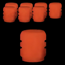 그리뉴얼 심플 야광 타이어 밸브캡, 오렌지, 8개