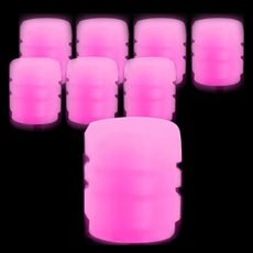 그리뉴얼 심플 야광 타이어 밸브캡, 핑크, 8개