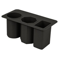 지앤와이 책상 공간활용 붙이는 3구 연필꽂이, 블랙, 1개