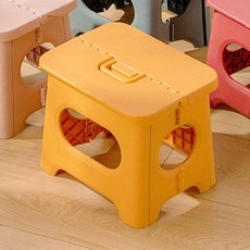 코드86 접이식 간이 보조 스툴 발판 디딤대, 옐로우, 1개