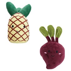 DING DONG PET 狗狗蔬菜水果啾啾麻糬玩具2件組, 1套, 01 鳳梨, 蘿蔔
