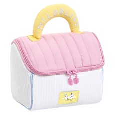 JAR嚴選 小房屋大容量收納包, 可愛造型化妝包, 粉拼黄, 1個