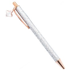 Miso-roun 按壓式答謝禮裝飾原子筆 1mm, 1個, 銀色(玫瑰金)