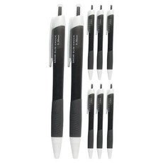 핑크풋 스노우 슬림 노크식 중성펜 0.38mm, 블랙, 8개