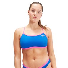 speedo 女款耐穿訓練兩件式素色綁帶美背上衣 8-00318015775