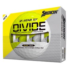 SRIXON Dunlop 高爾夫球 正品球 3層 Z-STAR9 XV Divide, 1個, WHITE + YELLOW