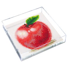 Blingbling 壓克力畫框型鑽石畫 AB 圓形珠套組 17.2 x 17.2 cm, 1套, BLAF-018 紅蘋果