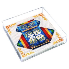 Blingbling 壓克力畫框型鑽石畫 AB 圓形珠套組 17.2 x 17.2 cm, 1套, BLAF-002 福袋 藍色