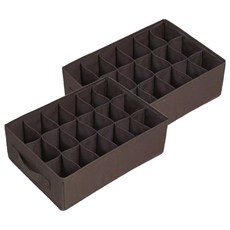 Market Pio 家用衣櫃整理 網格18格內衣襪子收納盒, 款式2, 2個