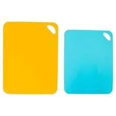 GHIDINI 高級廚房砧板 橘色+天空藍 套組, 1套, 砧板 大+小