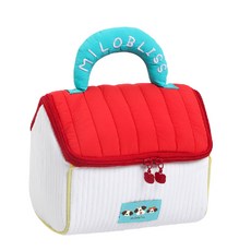 JAR嚴選 小房屋大容量收納包 可愛造型 紅拼藍 化妝包, 1個