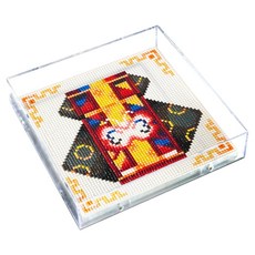 Blingbling 壓克力相框型寶石十字繡 AB 圓形珠套組 17.2 x 17.2 cm, 1個, BLAF-004 福袋 黑色