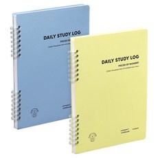 ICONIC 每日萬年學習計畫本 A5 2種套組, 1套, 1 檸檬黃, 2 寧靜藍