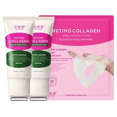 씨케이디 레티노콜라겐 괄사 목주름 크림 50ml x 2p + 탄력광채 마스크 세트, 1개
