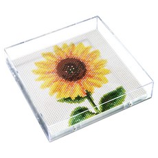 Blingbling 壓克力畫框型鑽石畫 AB 圓形珠套組 17.2 x 17.2 cm, 1套, BLAF-021 向日葵2