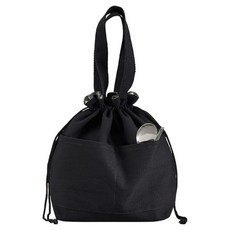 Mabsoshop 束口內層鋁箔便當袋 BRP200, 1個, 黑色