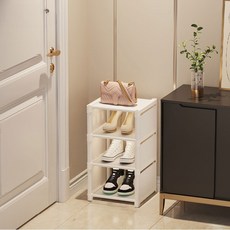 Glowus 可折疊單人房鞋櫃 27 x 26 cm, 白色, 4層