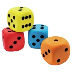 playte 大泡沫骰子 4種組, 1套, 藍色、橙色、紅色、黃色