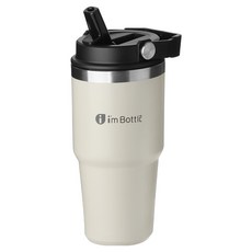 EYN STORY I'm Bottle 吸管保溫保冷隨行杯, 1個, 奶油色