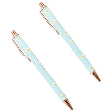 微笑可愛答謝禮用裝飾原子筆 1mm, 2個, 雛菊糖果藍 + 玫瑰金