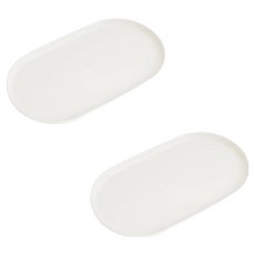 블럭마트 타원형 트레이, 화이트, 2개