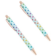 微笑可愛答謝禮用裝飾原子筆 1mm, 2個, 天空愛心 + 玫瑰金