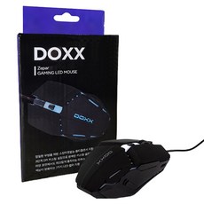 DOXX 제파 LED 7컬러 게이밍 유선 마우스, DX-M1001, 블랙