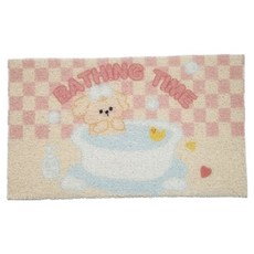 미소로운 귀여운 강아지 미끄럼방지 욕실 매트, 버블 강아지 핑크, 1개