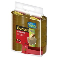 3M Scotch 包裝膠帶 48mm x 50m 3650 8入 + 切臺器組合, 1套, 棕色