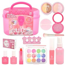 造型彩妝化妝品美妝盒14件組 598035, 1套, 粉紅色