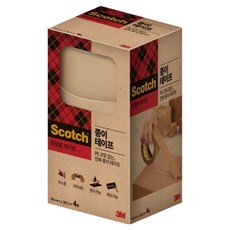 스카치 종이 포장용 테이프 3039 48mm x 36.5m 4p, 갈색, 1개