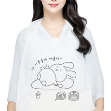 소프런 배부른 토끼 일회용 앞치마, 화이트, 100개