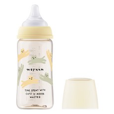 모윰 3세대 PPSU 올인원 젖병 유꼭지 위드캣, 옐로우, 270ml, 1개