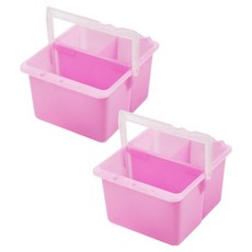 Flowcode 組裝式三格水彩筆洗/水桶 2入, 粉紅色