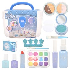 造型彩妝化妝品美妝盒14件組 598041, 1套, 藍色