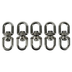 ZERO TO HERO 健身繩握把防纏繞旋轉環 5個, 銀色, 1個