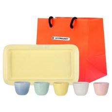 LE CREUSET 燒酒杯 + 盤子套組 + 購物袋 S, 1套, 混合顏色