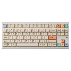 바로웍스 V87 PASTEL 3모드 무선 텐키리스 키보드, 혼합색상, 베리페리 스위치