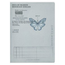 하태스몰 귀여운 노트커버 A6, 화이트 블루, 1개