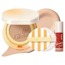 espoir 艾絲珀 Be Glow Volume晶鑽水光氣墊粉餅 SPF42 PA+++ 13g+粉撲 2入+光澤絲絨唇釉 2g組 Gleaming Cali Edition, 22 Petal, 1組