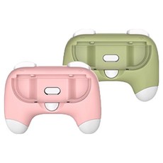 DOBE 닌텐도 스위치2 핸드 그립 2종 세트, 핑크, 그린, 1세트, TNS-3163 PNIK GREEN