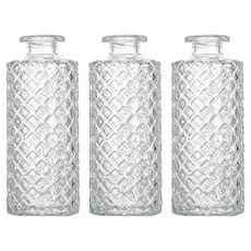 제로캔들 디퓨저 꽃 시약 공병 크리스탈 다이아패턴, 투명, 3개, 160ml