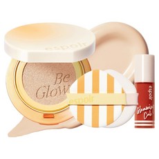 espoir 艾絲珀 Be Glow Volume晶鑽水光氣墊粉餅 SPF42 PA+++ 13g+粉撲 2入+光澤絲絨唇釉 2g組 Gleaming Cali Edition, 20 Vanilla, 1組