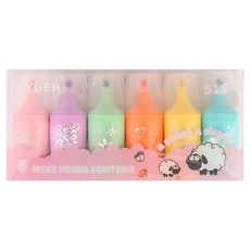 Potenkit 日常重點標記螢光筆 6色套組, 混合色, 1套