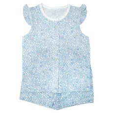 ORGANICMOM 女童透氣藍色無袖內衣上衣 + 下著套裝 MCM5EE02