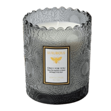 浮雕蕾絲香氛蠟燭, 200g, 1個, 黑雪松杜松