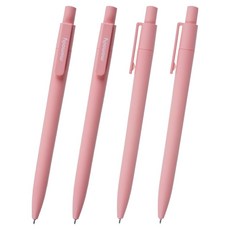 Momodi 超低黏度按壓式Moment原子筆 0.38mm, 草莓粉紅, 4個